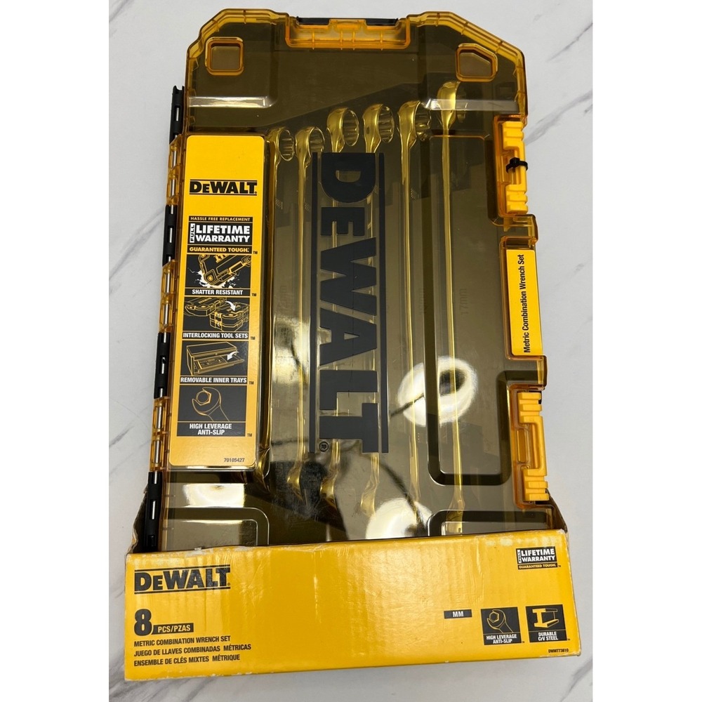 DEWALT 8 Piece Metric Combination Wrench Set DWMT73810 High Leverage Anti-Slip
